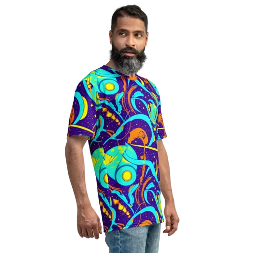 Stellar Swirl on a Men's Crew Neck T-Shirt