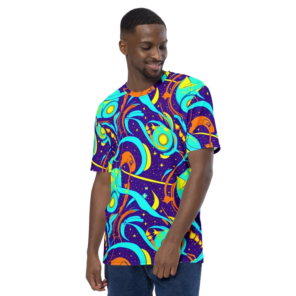 Stellar Swirl on Men's Crew Neck T-Shirt — Left