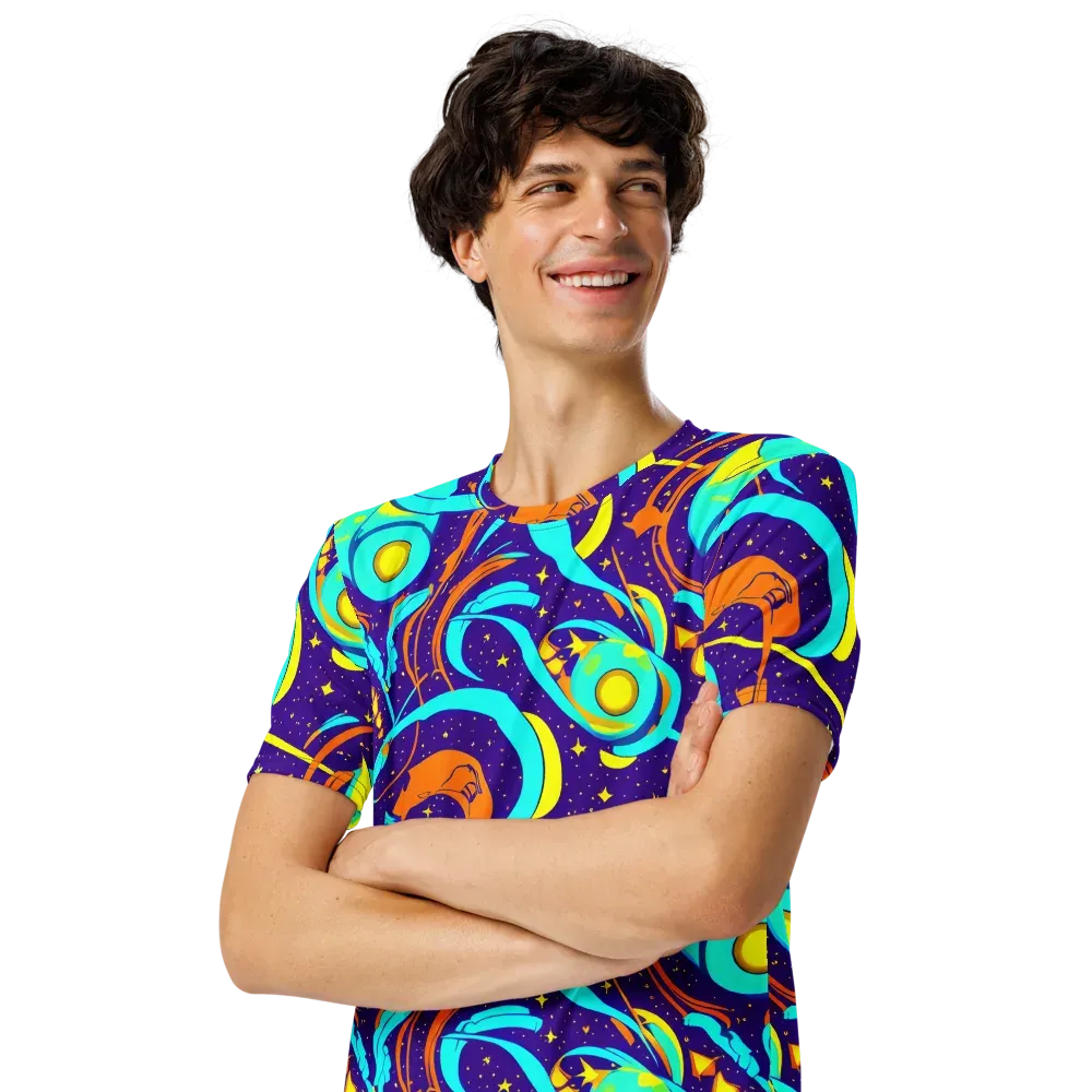 Stellar Swirl on Men's Crew Neck T-Shirt — Left Front