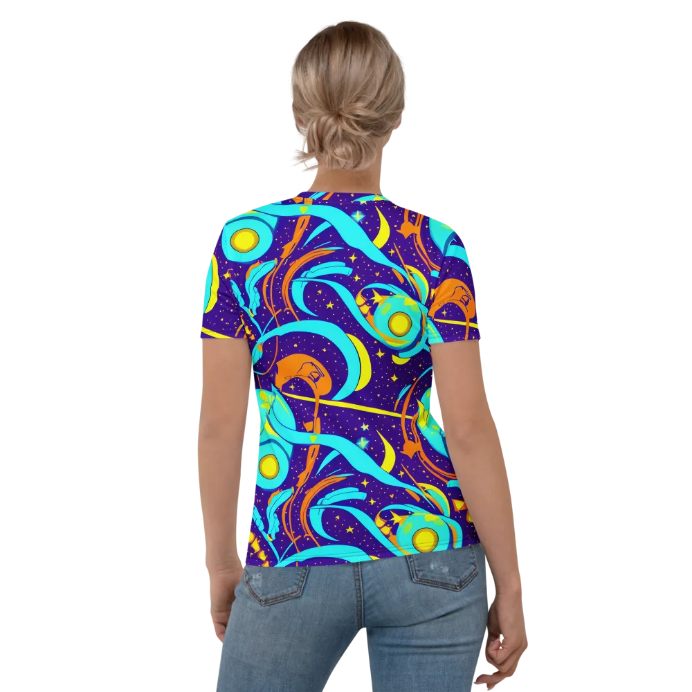 Stellar Swirl on Women's Crew Neck T-Shirt — Back