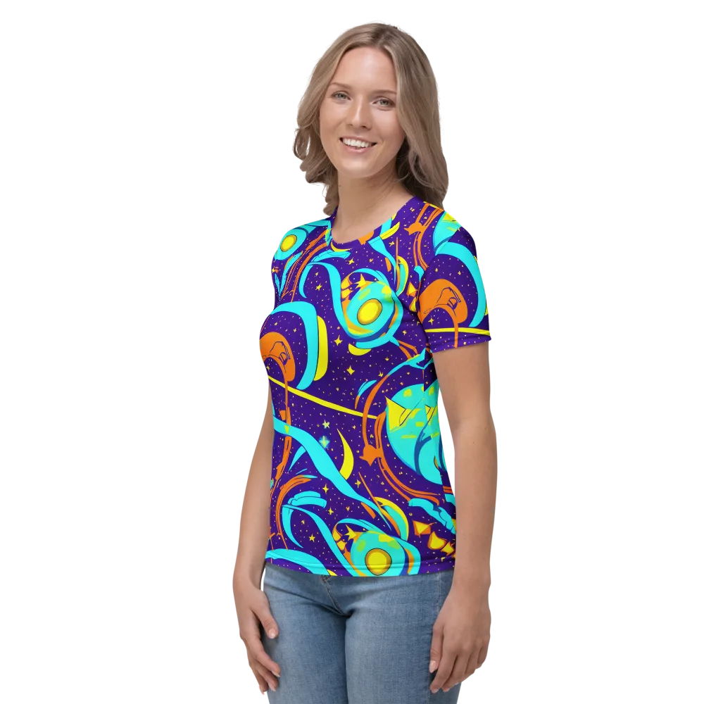 Stellar Swirl on Women's Crew Neck T-Shirt — Left