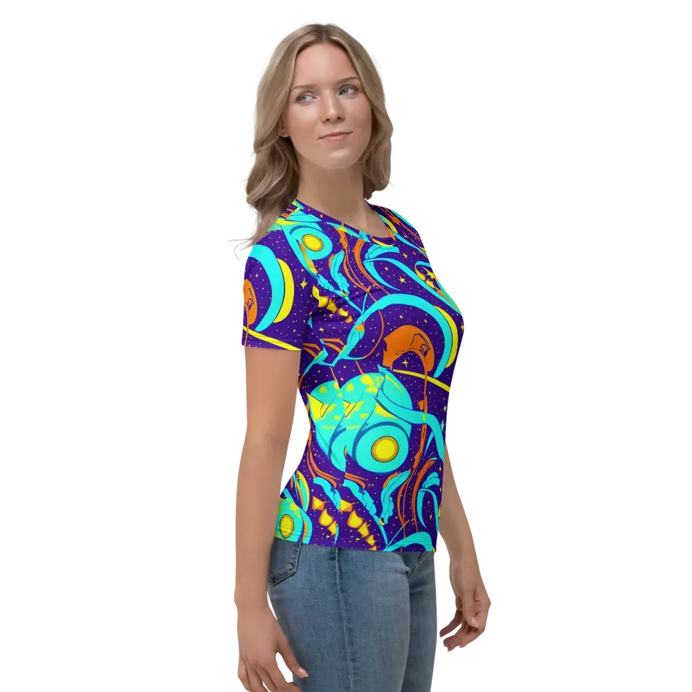 Stellar Swirl on Women's Crew Neck T-Shirt — Right