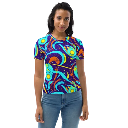 Stellar Swirl on a Women's Crew Neck T-Shirt