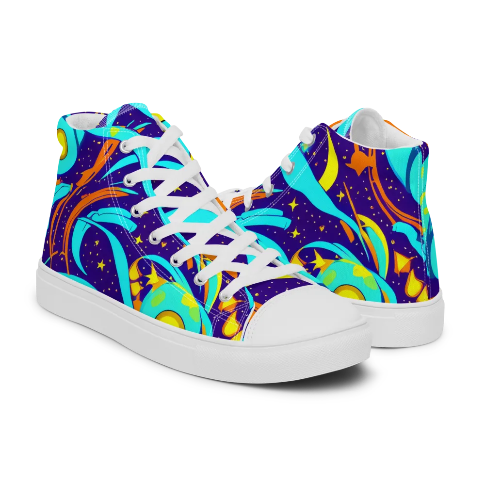 Stellar Swirl on Women's High Top Canvas Shoes — Right