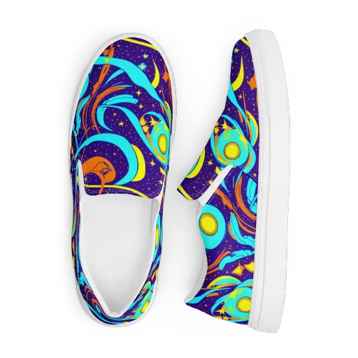 Stellar Swirl on a Men's Slip-On Canvas Shoes