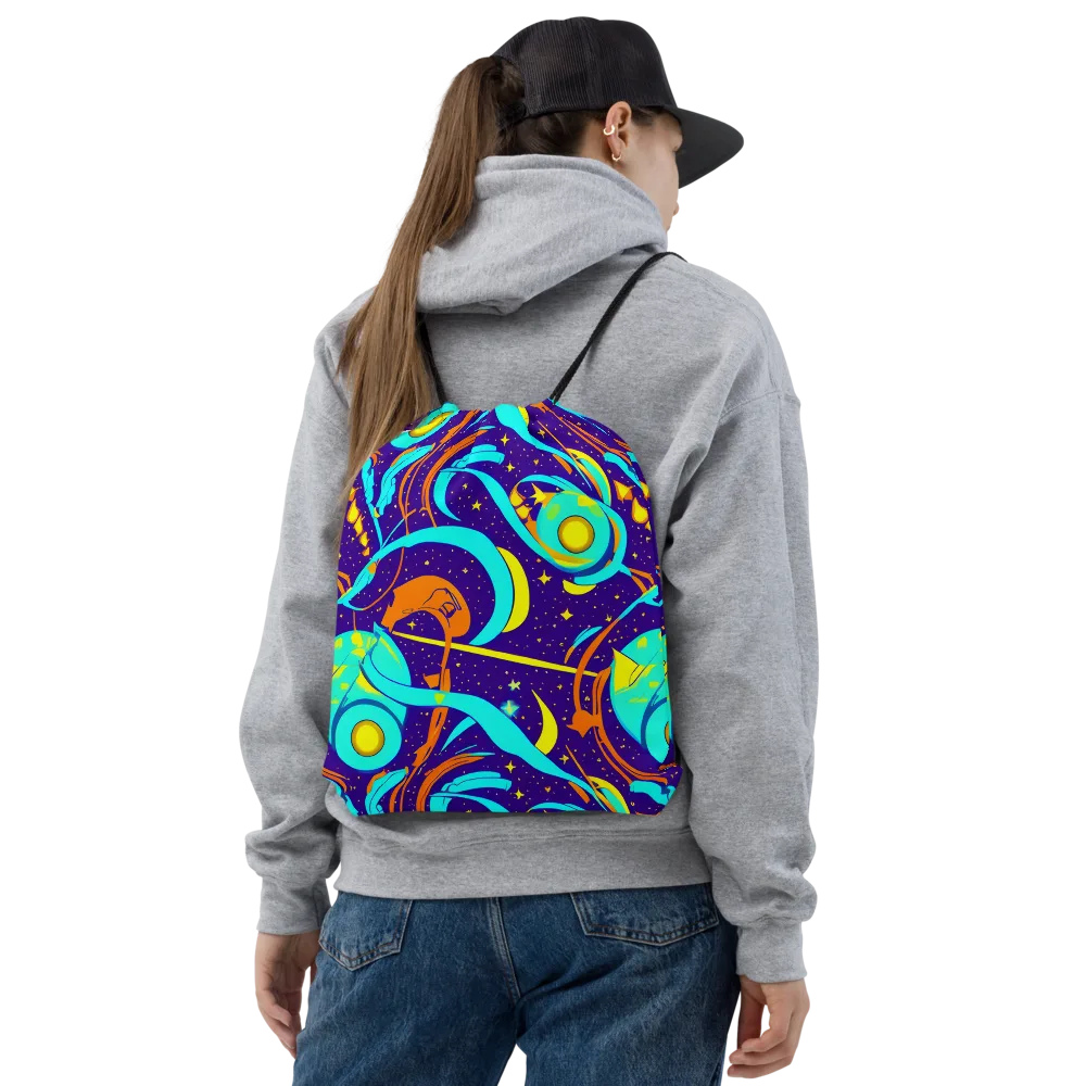 Stellar Swirl on Drawstring Bag — Front