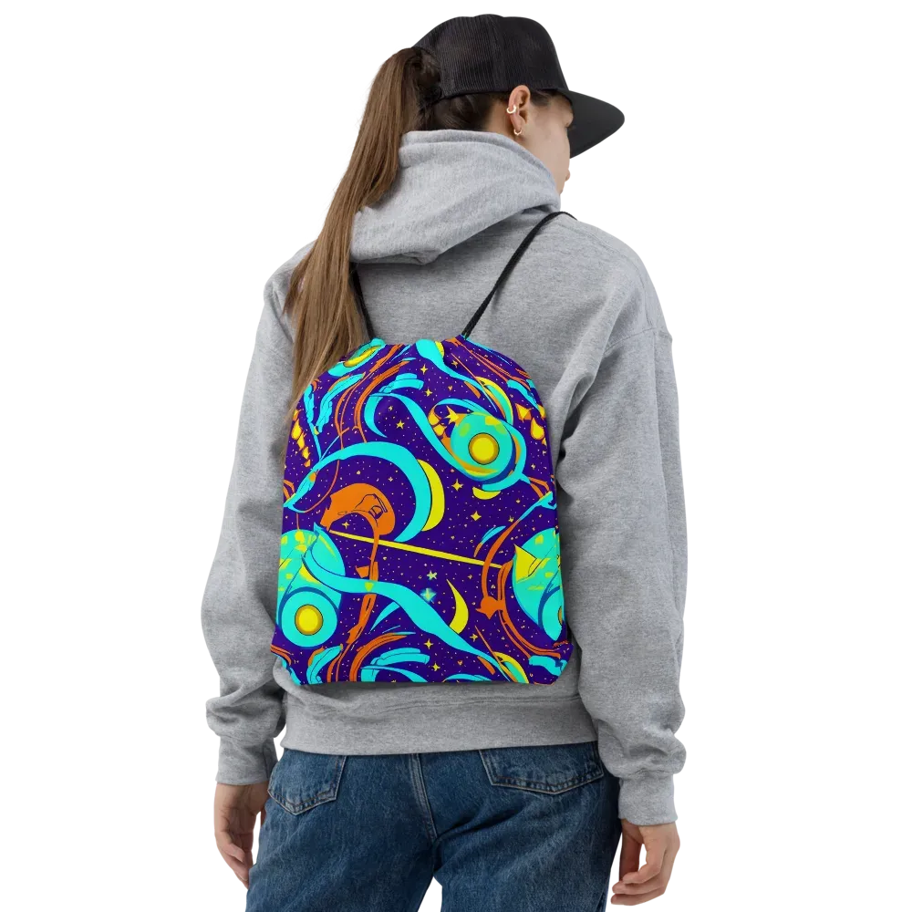 Stellar Swirl on Drawstring Bag — Front