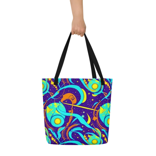Stellar Swirl on a Large Tote Bag W/ Pocket