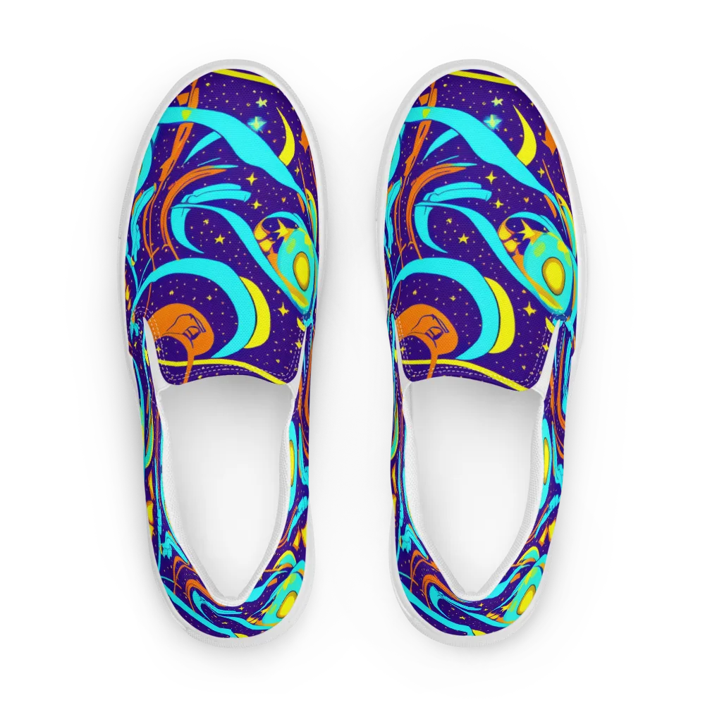Stellar Swirl on Women's Slip-On Canvas Shoes — Front