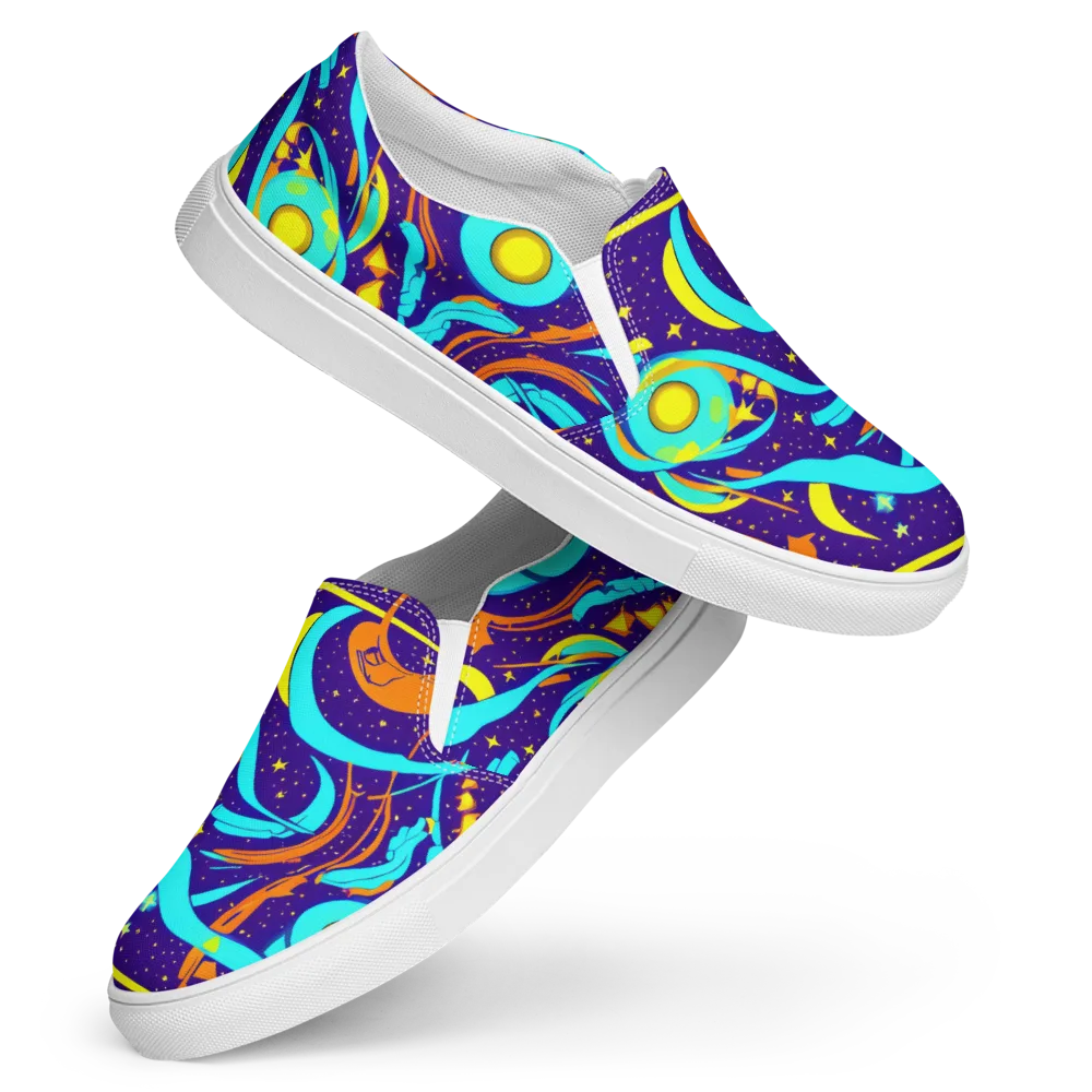 Stellar Swirl on Women's Slip-On Canvas Shoes — Front