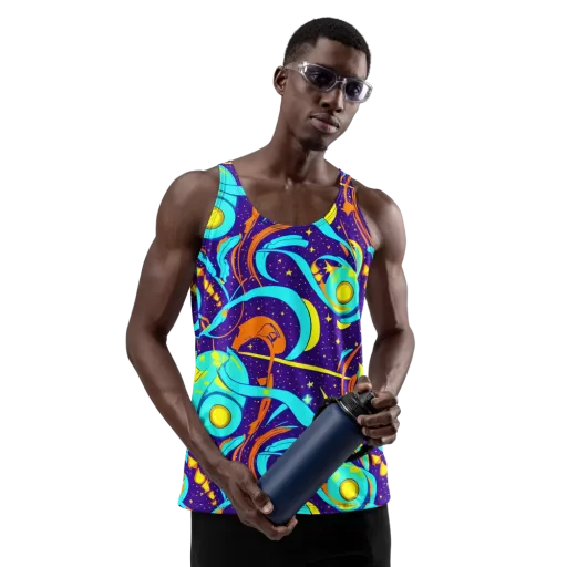 Stellar Swirl on a Men's Tank Top