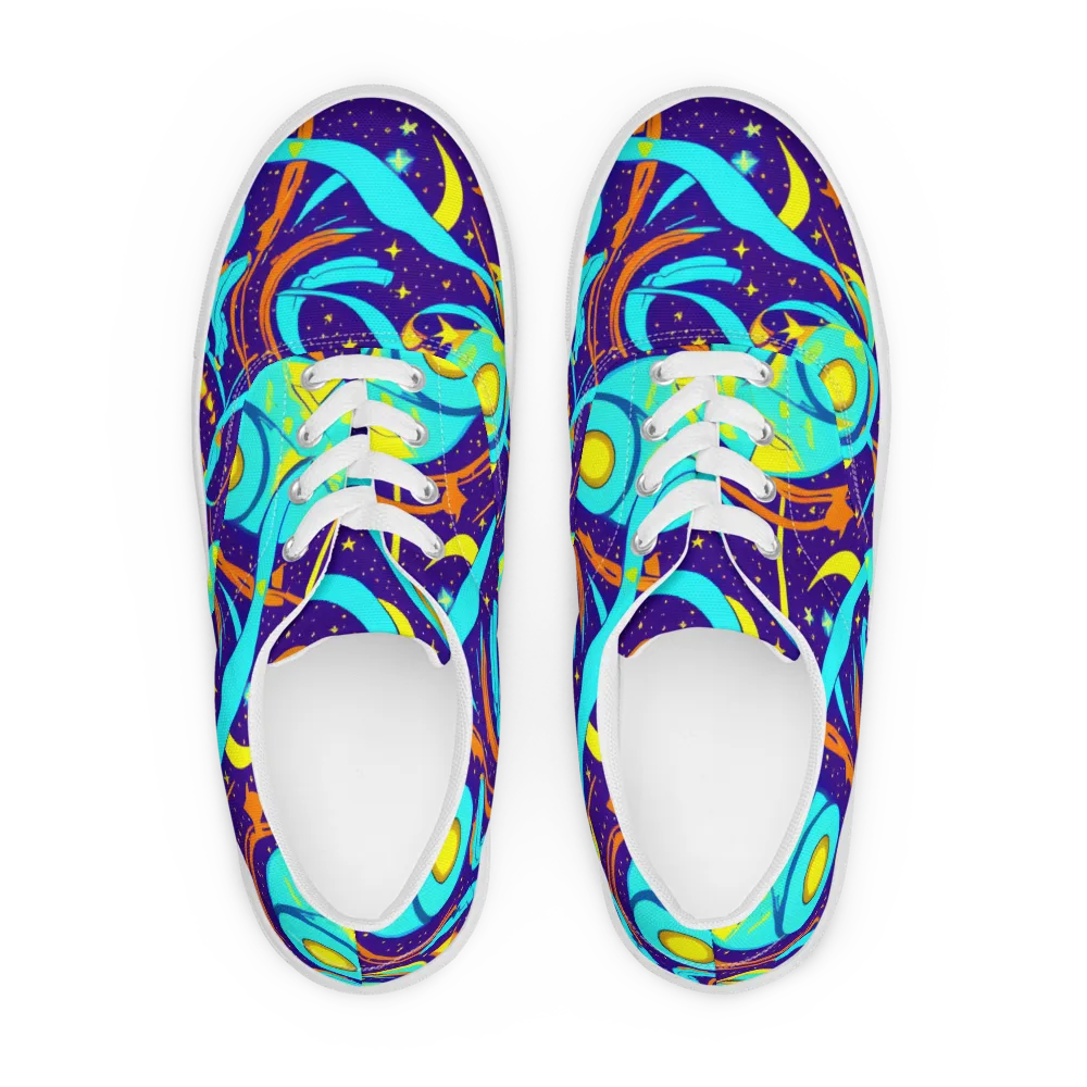 Stellar Swirl on Men's Lace-Up Canvas Shoes — Front