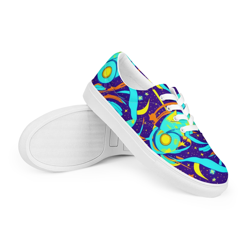 Stellar Swirl on Men's Lace-Up Canvas Shoes — Right Front