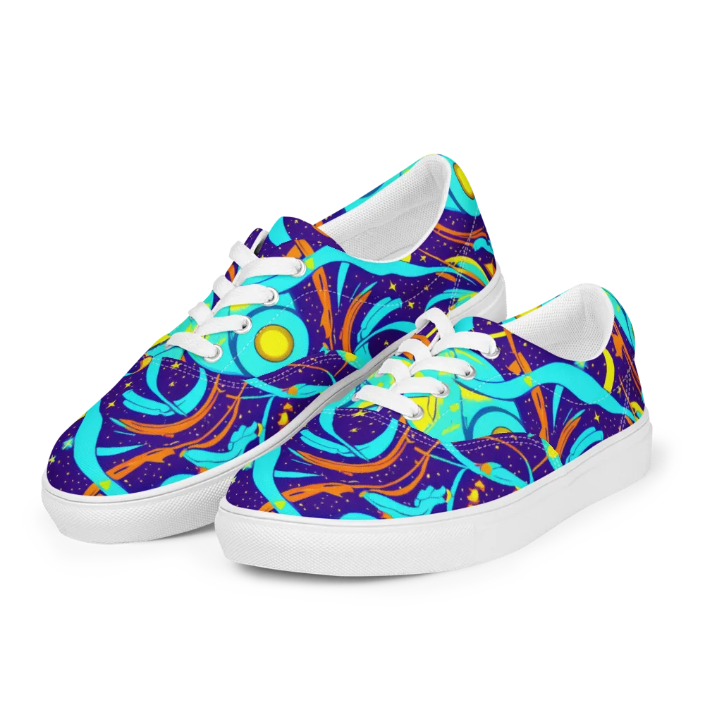 Stellar Swirl on Men's Lace-Up Canvas Shoes — Left Front