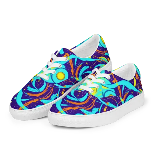 Stellar Swirl on a Men's Lace-Up Canvas Shoes