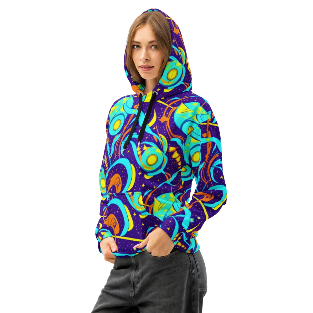 Stellar Swirl on Cotton Hoodie — Left Front