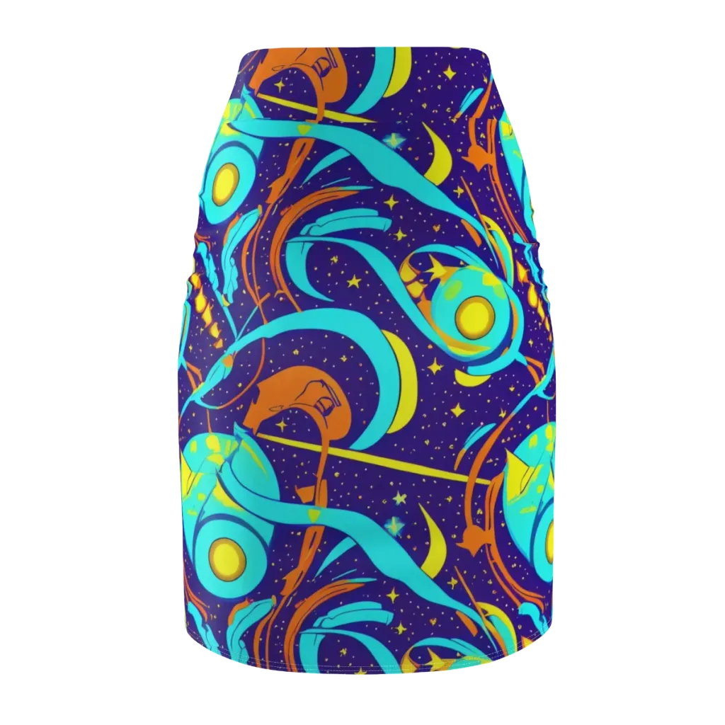 Stellar Swirl on Pencil Skirt — Back