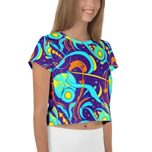 Stellar Swirl on a Crop Tee