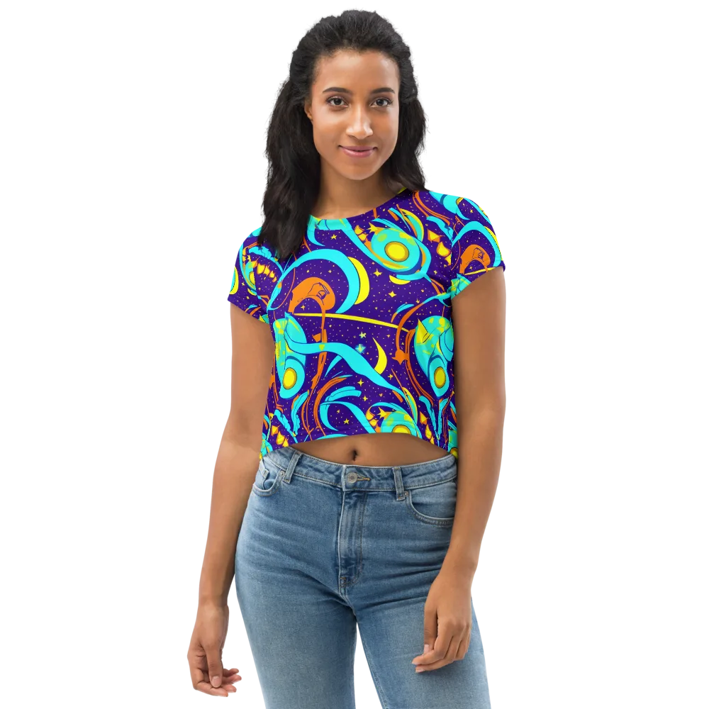 Stellar Swirl on Crop Tee — Front