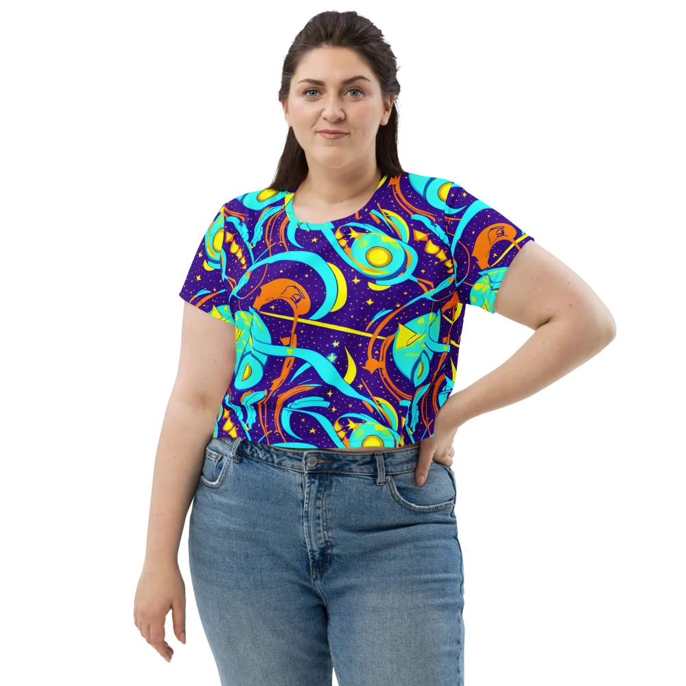 Stellar Swirl on Crop Tee — Front