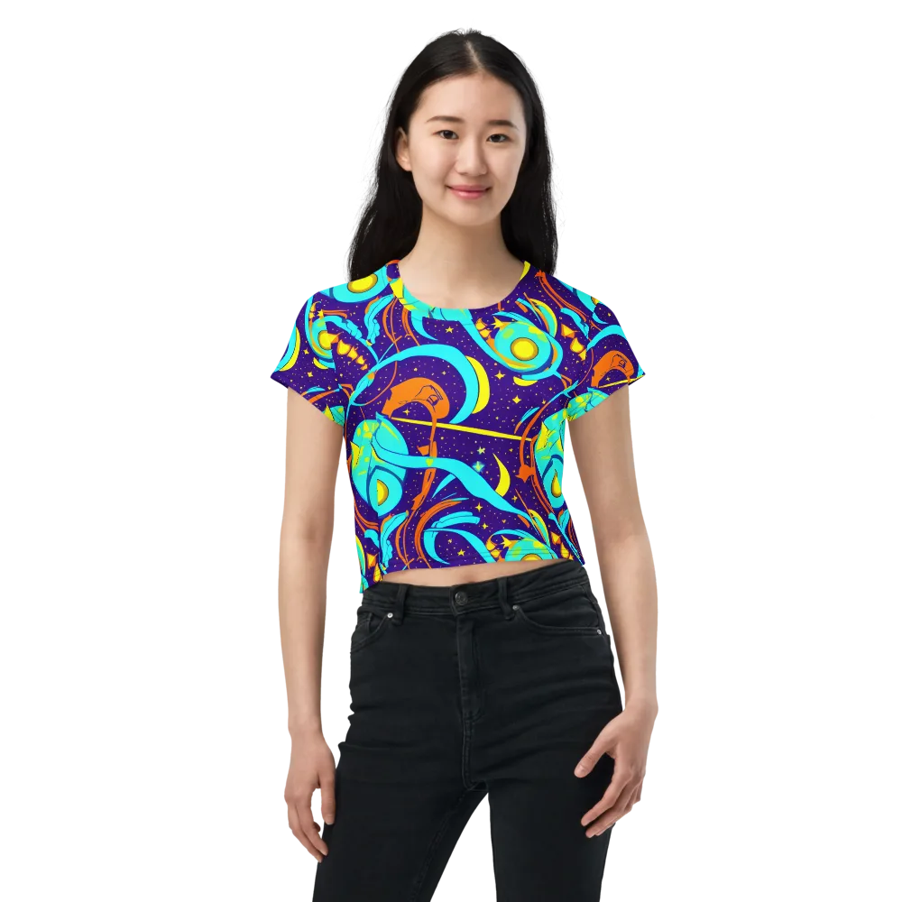 Stellar Swirl on Crop Tee — Front