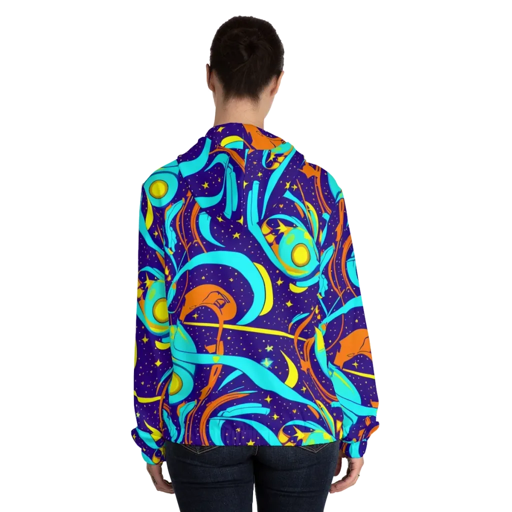 Stellar Swirl on Women's Full-Zip Hoodie — Back On Person