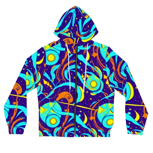 Stellar Swirl on a Women's Full-Zip Hoodie