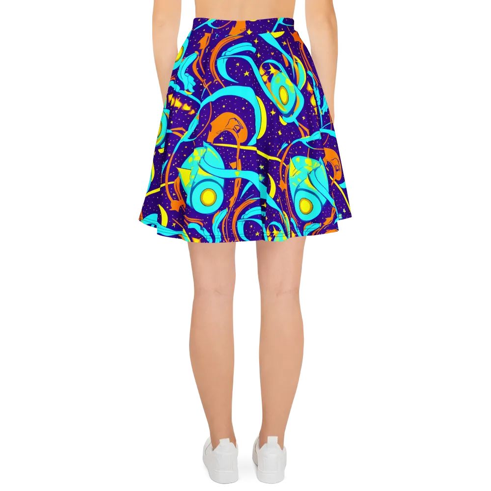 Stellar Swirl on Skater Skirt — Back