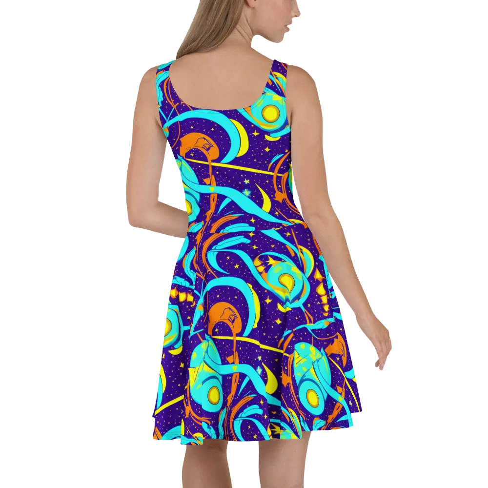 Stellar Swirl on Skater Dress — Back