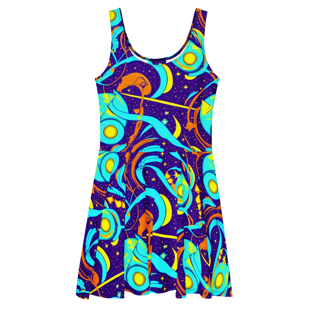 Stellar Swirl on Skater Dress — Front
