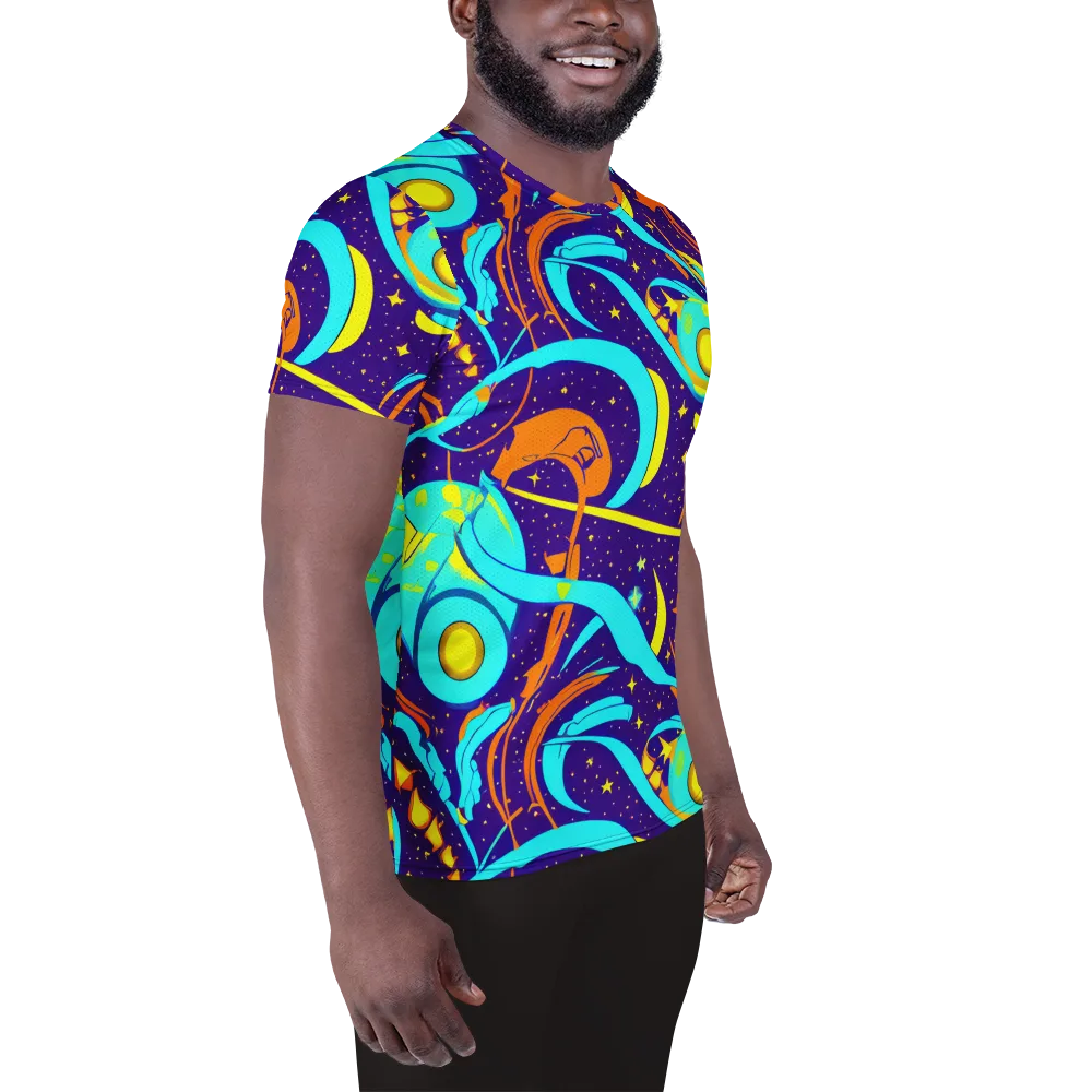 Stellar Swirl on Men's Athletic T-Shirt — Right