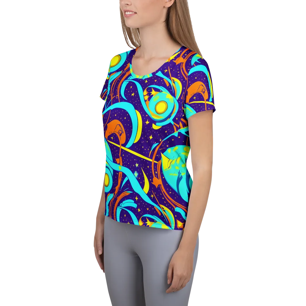 Stellar Swirl on Women's Athletic T-Shirt — Left