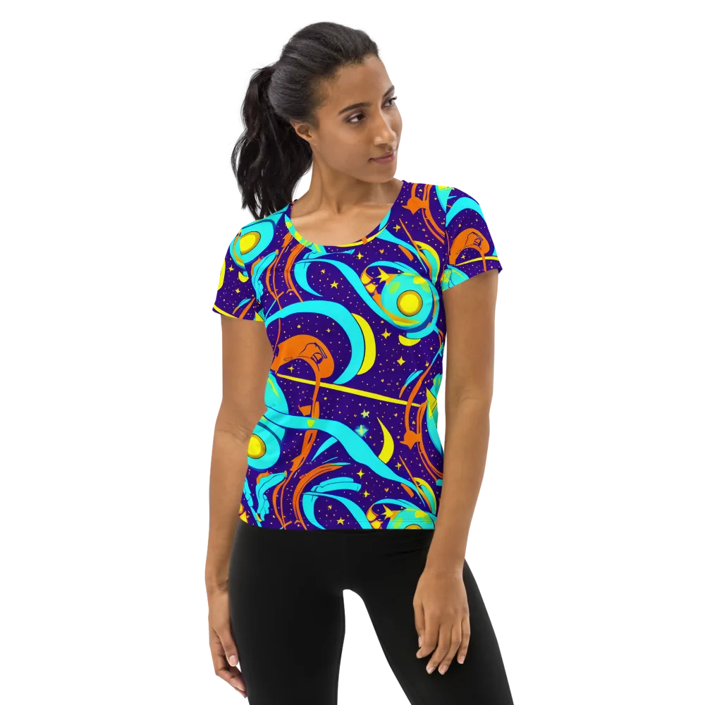 Stellar Swirl on Women's Athletic T-Shirt — Front