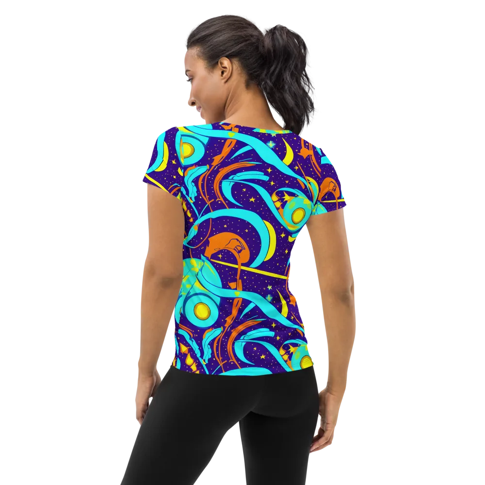 Stellar Swirl on Women's Athletic T-Shirt — Back