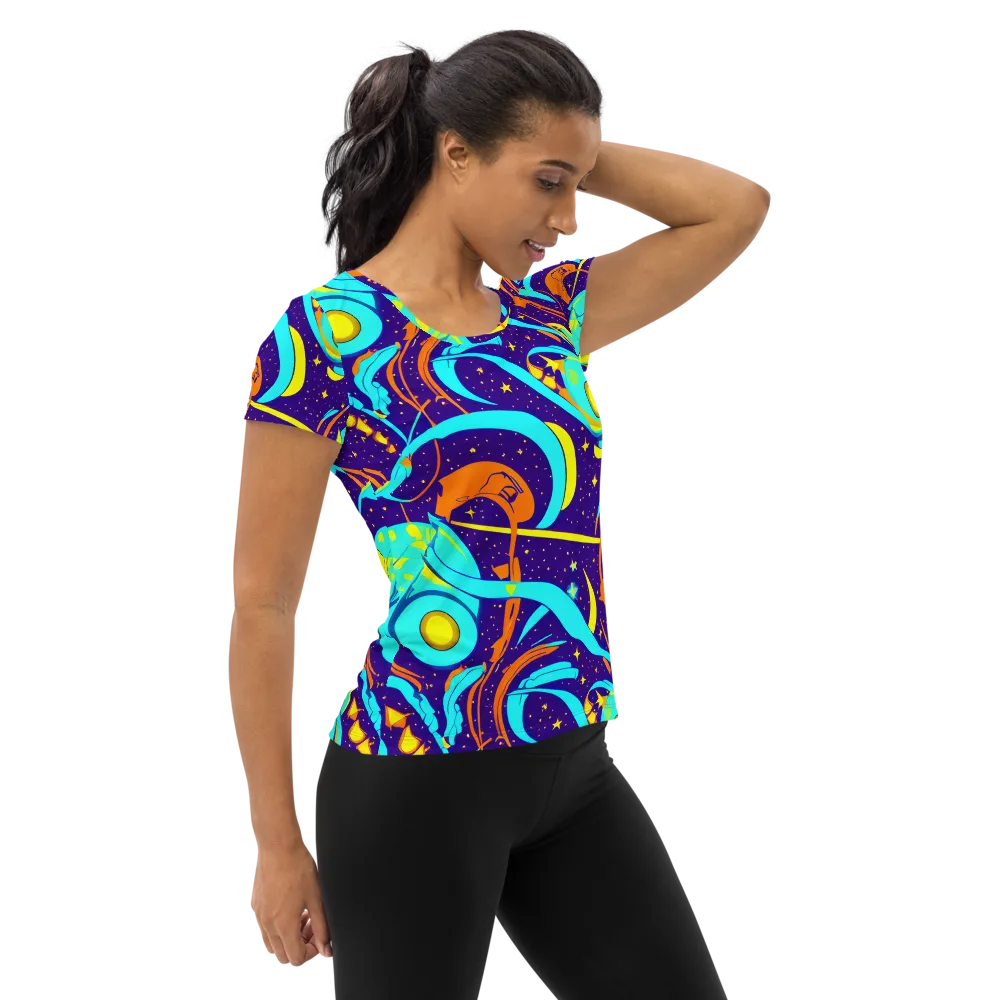 Stellar Swirl on Women's Athletic T-Shirt — Right
