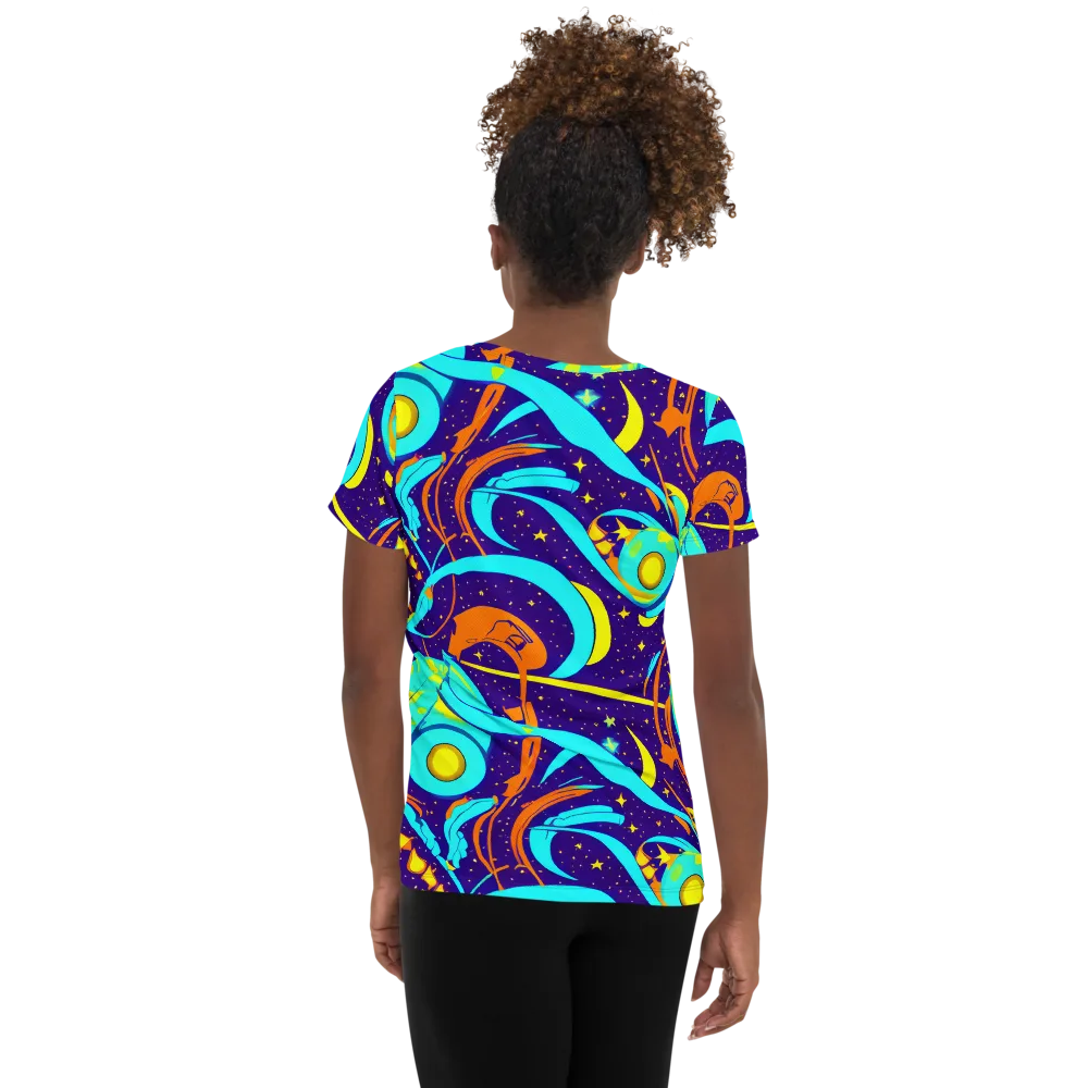 Stellar Swirl on Women's Athletic T-Shirt — Back