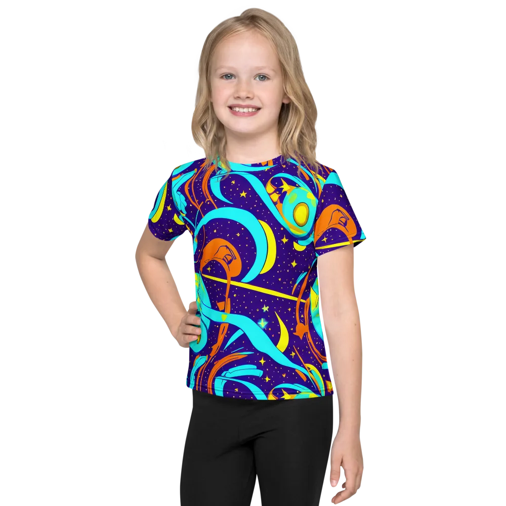 Stellar Swirl on Kids Crew Neck T-Shirt — Front