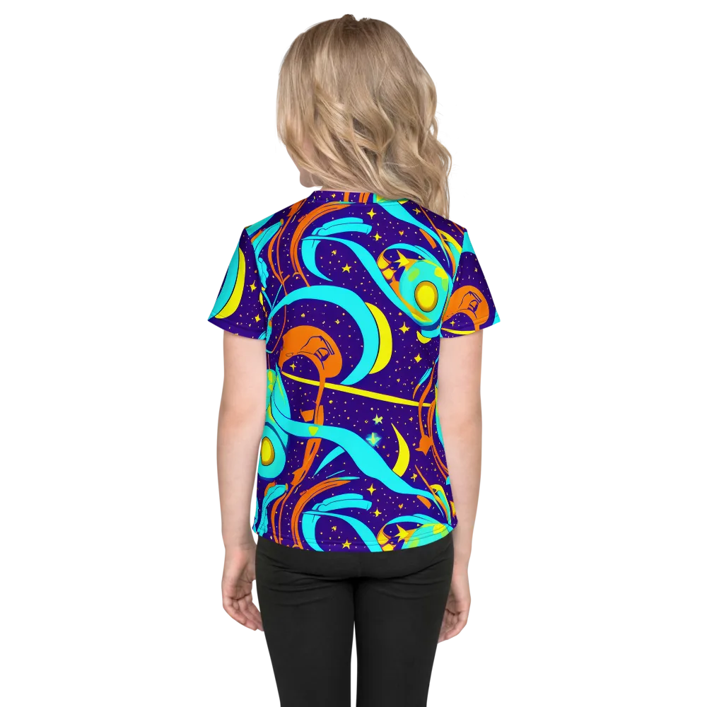 Stellar Swirl on Kids Crew Neck T-Shirt — Back