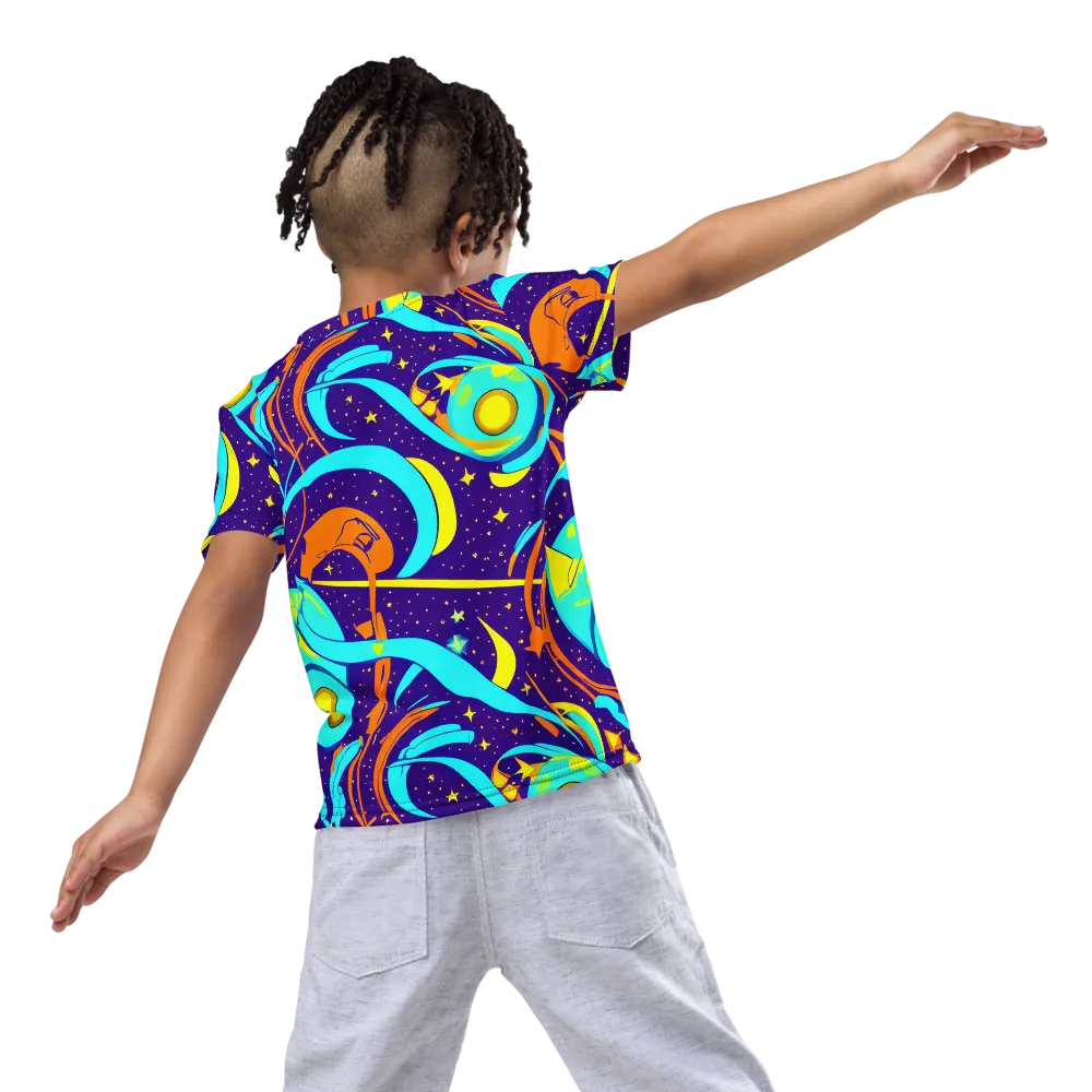 Stellar Swirl on Kids Crew Neck T-Shirt — Back