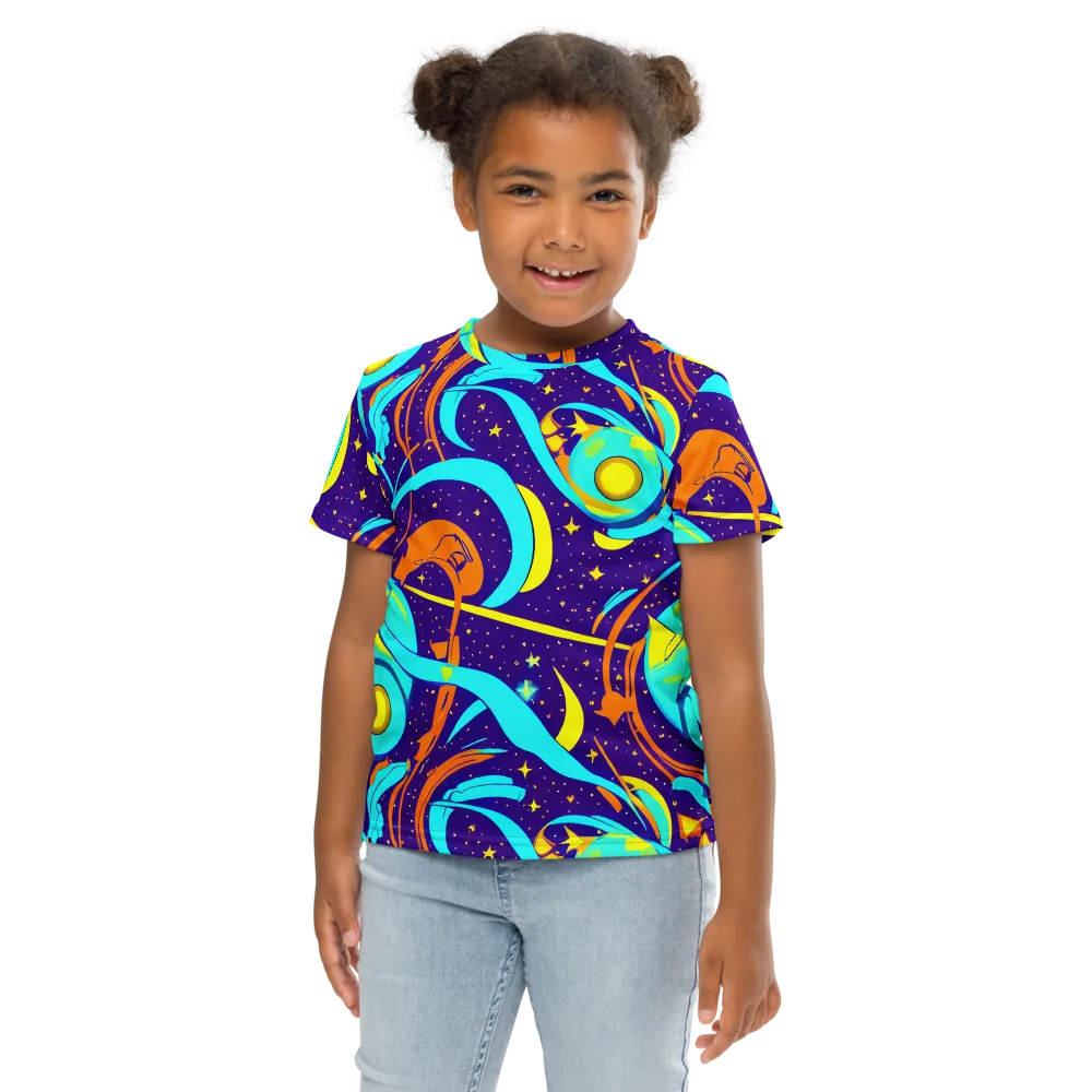 Stellar Swirl on Kids Crew Neck T-Shirt — Front