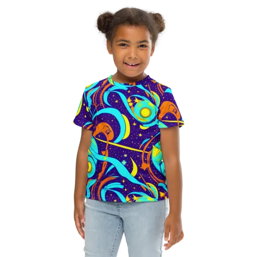 Stellar Swirl on a Kids Crew Neck T-Shirt