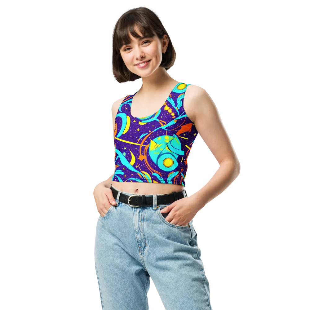 Stellar Swirl on Crop Top — Front