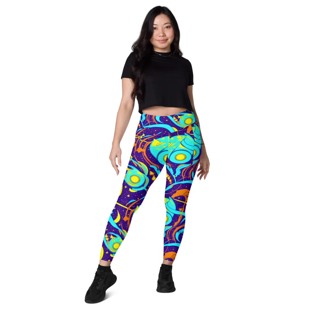 Stellar Swirl on Leggings with Pockets — Front