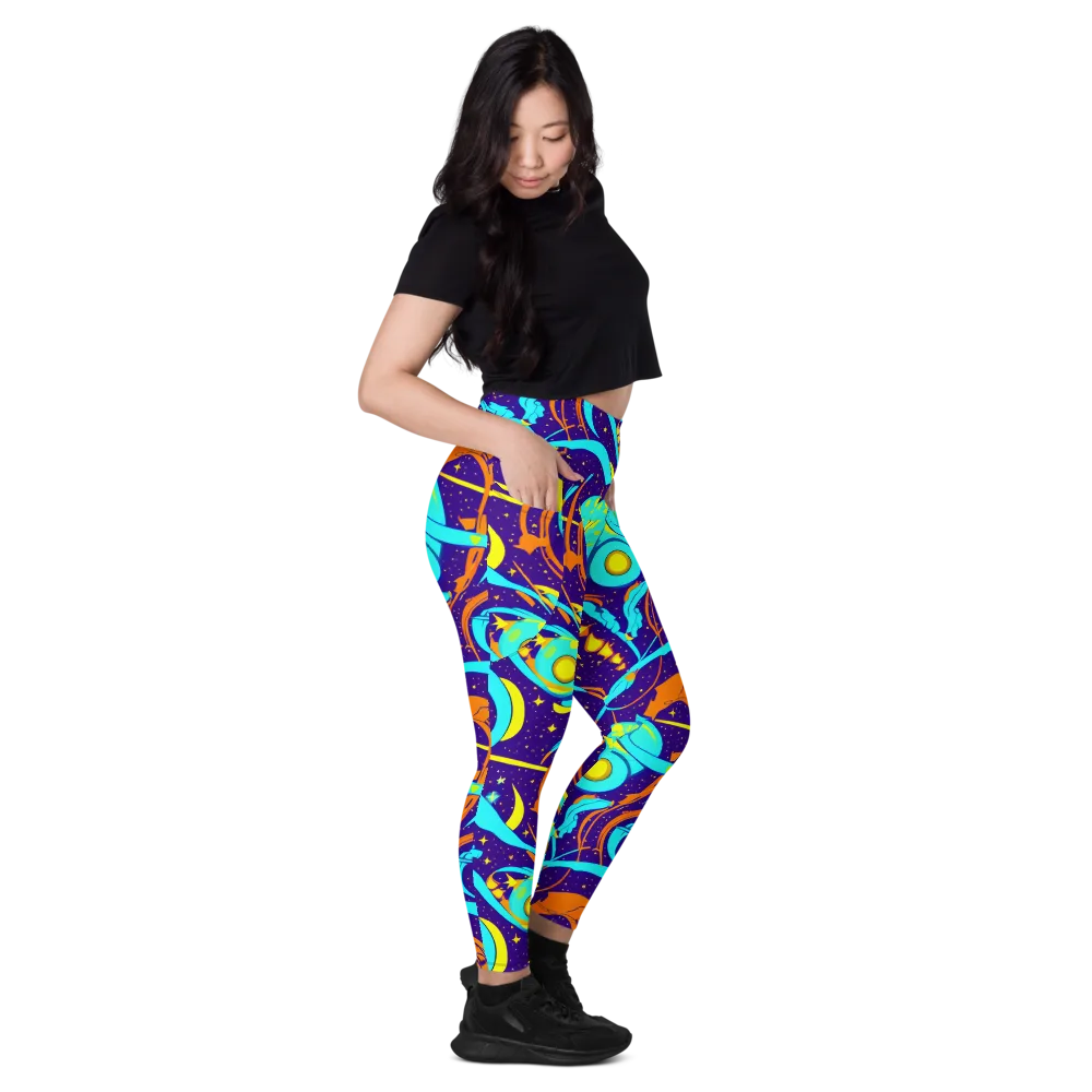 Stellar Swirl on Leggings with Pockets — Right