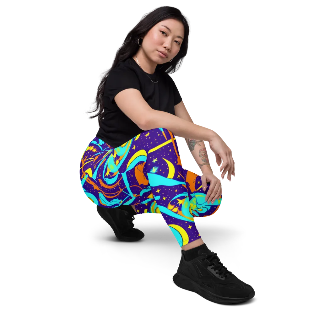 Stellar Swirl on Leggings with Pockets — Right Front