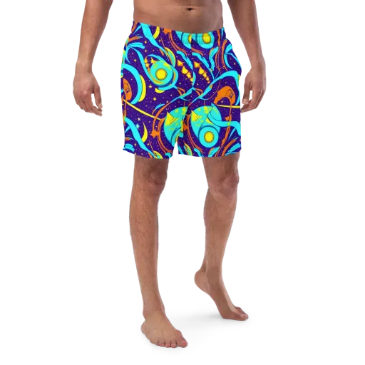 Stellar Swirl on a Swim Trunks
