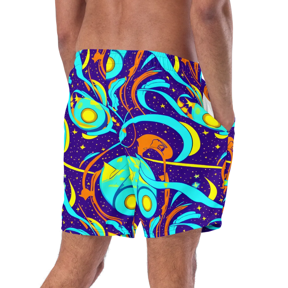 Stellar Swirl on Swim Trunks — Right Back