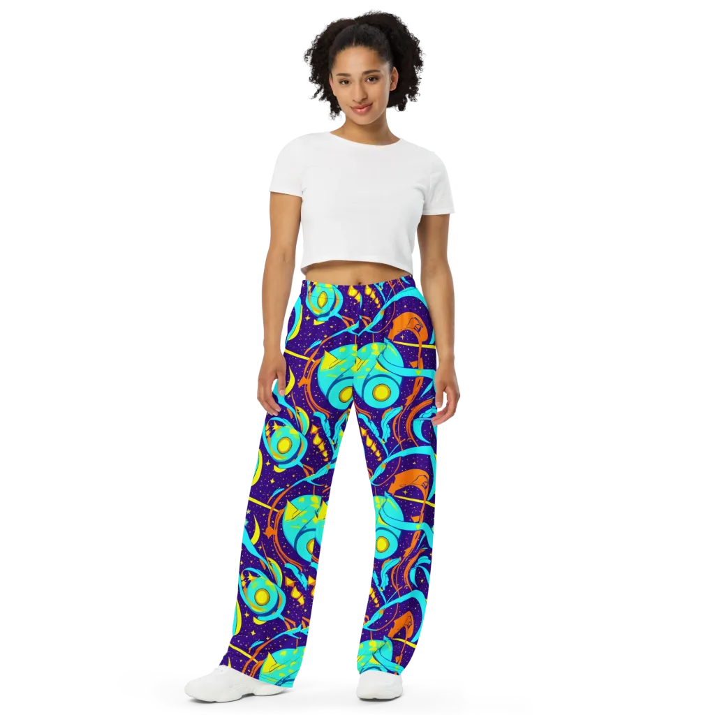 Stellar Swirl on Wide-Leg Pants — Front