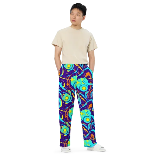 Stellar Swirl on a Wide-Leg Pants