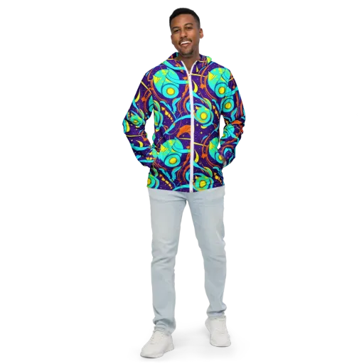 Stellar Swirl on a Men's Windbreaker